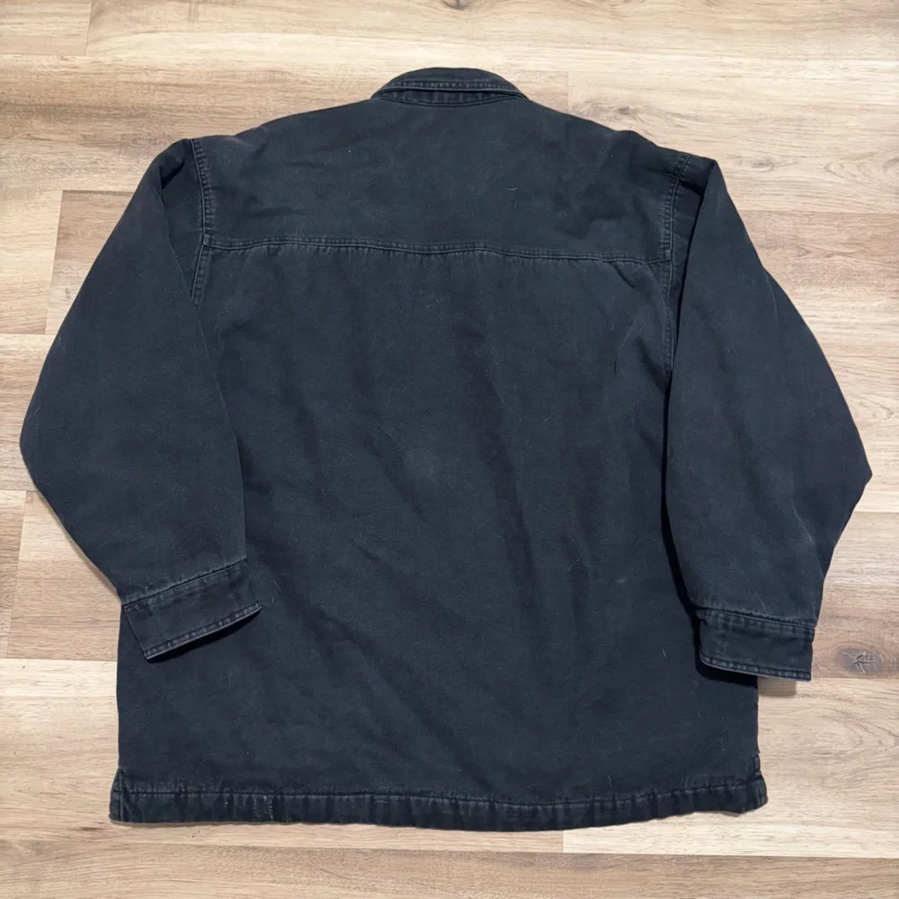 Vintage Anchor Blue Men’s Quilted Work Jacket Black Canvas Size XL